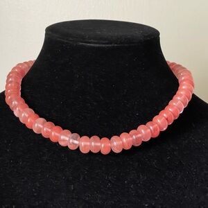 Ann Taylor pink glass beaded necklace